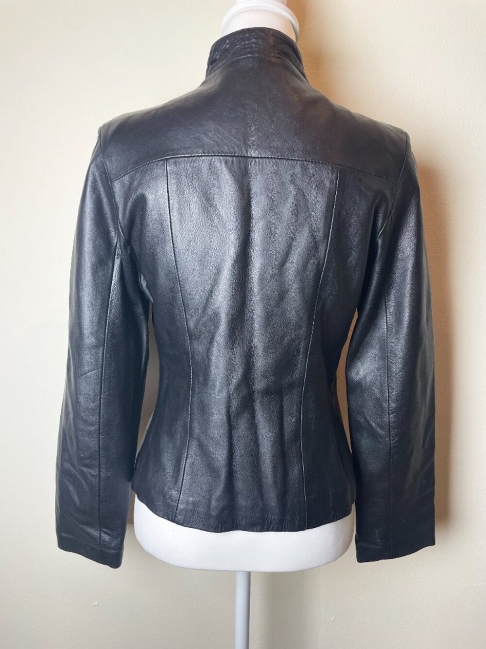 Mitici Anni 60 Vintage Black Genuine Italian Full Zipper Leather Jacket | Size S - Picture 9 of 12